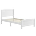 thumbnail image 2 of Ktaxon Deluxe Wood Platform Bed with Headboard, Teen Bed White,Twin, 2 of 11
