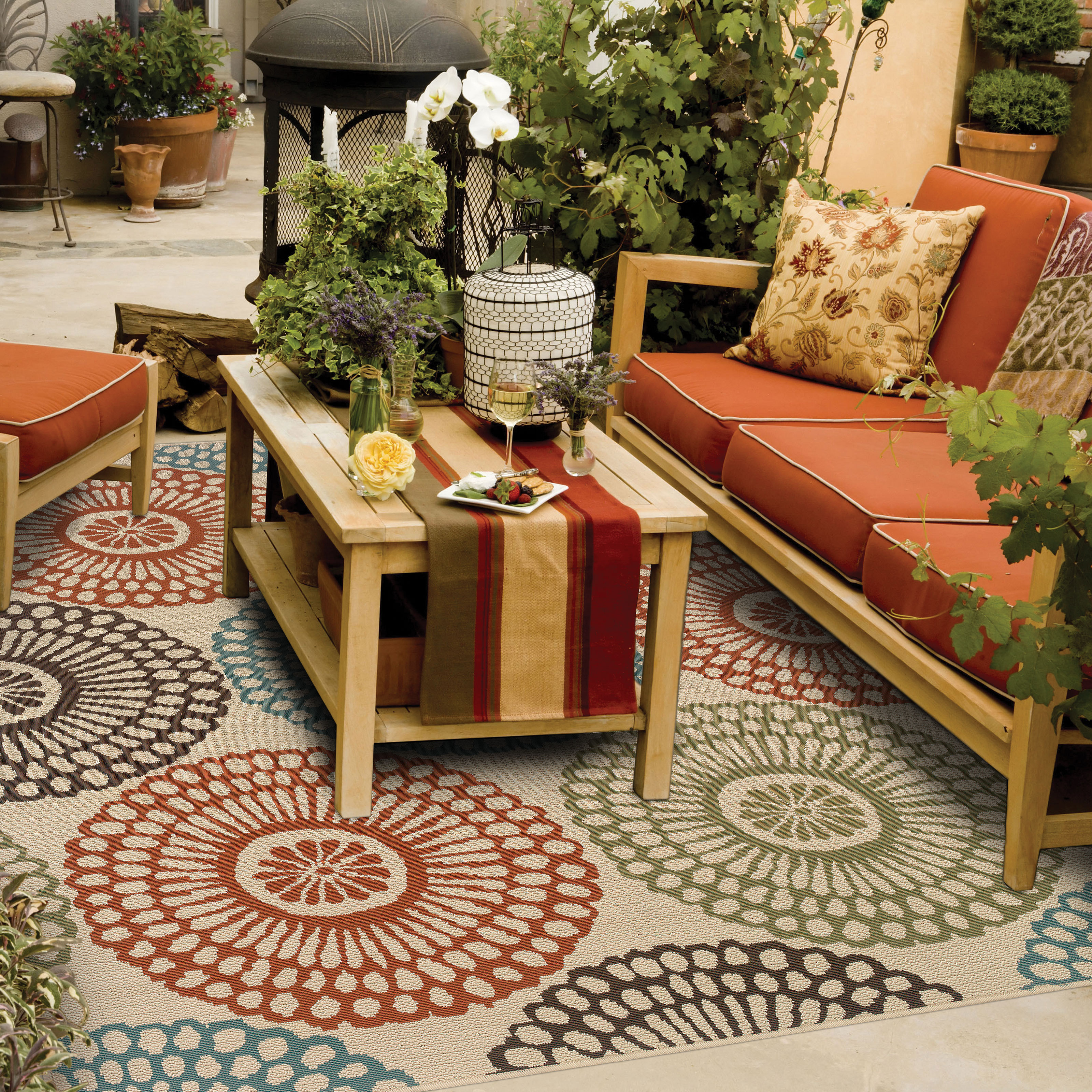 Avalon Home Malibu Medallions Indoor/Outdoor Area Rug