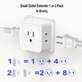 thumbnail image 3 of MesaSe Multi Plug Outlet Extender  5 Outlet Wall Adapter  Multiple Outlet Splitter  Grounded Wall Tap Power Plug Expander For Cruise Ship Home Office Dorm Essentials  1/2pcs, 3 of 6