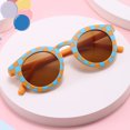 thumbnail image 5 of Cute Round Kids Sunglasses Toddler Chessboard Grid Plaid Polarized Sunglasses UV Protection Gafas Beach Holiday Glasses Shades for Baby Girls Boys Age 2-10, 5 of 7