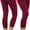 Burgundy, variant on ToBeInStyle Womens Capri Length Wide Waistband Seamless Lightweight Stretch Leggings