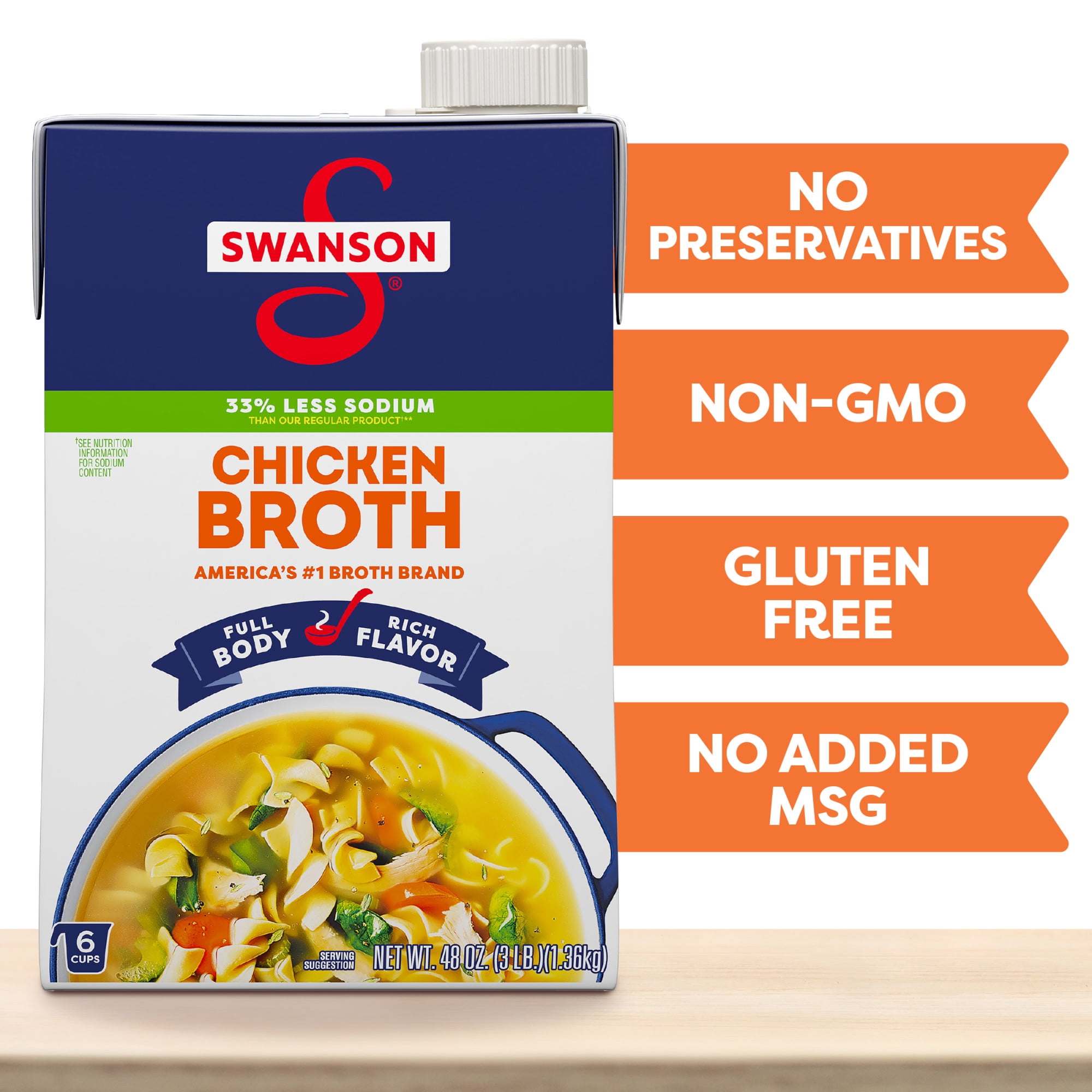 Swanson Natural Goodness Chicken Broth, 48 oz Carton