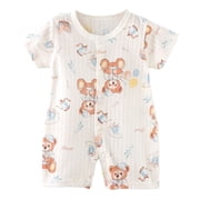 Newborn Baby Girl Clothes Cotton Bubble Romper for 0-6 Months Preemie Baby Cotton Button Climbing Suit