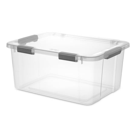 Sterilite 60 Qt. HingeLID Storage Box Plastic  Flat Gray