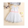 thumbnail image 3 of Franhais Girls Princess Dress, Kids Sleeveless Bubble Dress with Large Bowknot, Pearls One-Piece for Wedding Party, 6 Months to 5 Years, 3 of 9