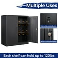 thumbnail image 2 of AUHUP 35" Metal Cabinet with 2 Adjustable Shelves, Home Office Storage Cabinets with Locking Doors, File Cabinet for Warehouse,Garage (Black), 2 of 8