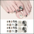 thumbnail image 1 of 22Pcs/Sheet Removable Toe Nail Fake Nail Art Fake Nails French Nails Nail Mani Press Set, 1 of 8