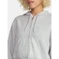 thumbnail image 4 of No Boundaries Cropped Fleece Zip Hoodie, Women’s, 4 of 5
