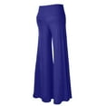 thumbnail image 2 of GZWYHT Wide Leg Pants,Palazzo Pants,High Womens Wide Casual Color Yoga Pants Stretch Comfy Loose Leg Waist Solid Pants,Flowy Pants,Pants for Women,Flare Pants,Blue,XXL, 2 of 3
