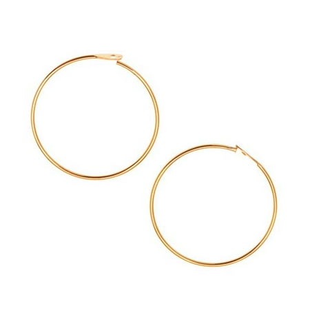 Square Beaded Hoops - 22K Gold Plated Beading Hoop Earrings 3/4 Inch (20)