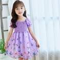 thumbnail image 5 of KYAIGUO Little Girls Short Sleeve Dress Spring Casual Butterfly Dress Fashion Print Dress for Summer Spring Party 2-6 Years Old, 5 of 6