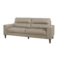 thumbnail image 3 of Willow 76 Inch Sofa- Plush Beige Top Grain and Faux Leather- Solid Wood, 3 of 6