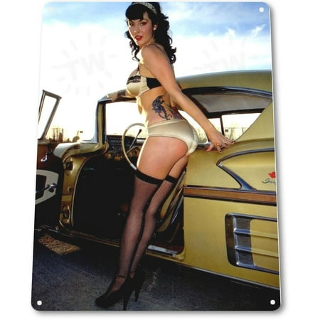 TIN SIGN "Goldie Lox" Metal Decor Wall Art Pin-up Garage Shop Bar Cave A407, By Tin World