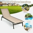 thumbnail image 4 of Spaco Outdoor Reclining Chaise Lounge Chair with 6-Position Adjustable Back, Lounge Chair with 4 Sturdy Legs, Lounge Chair for Outdoor as Patio, Garden, Backyard, Brown, 4 of 6