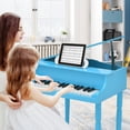 thumbnail image 4 of Gymax 30-Key Classic Baby Grand Piano Toddler Toy Wood w/ Bench & Music Rack Blue, 4 of 10