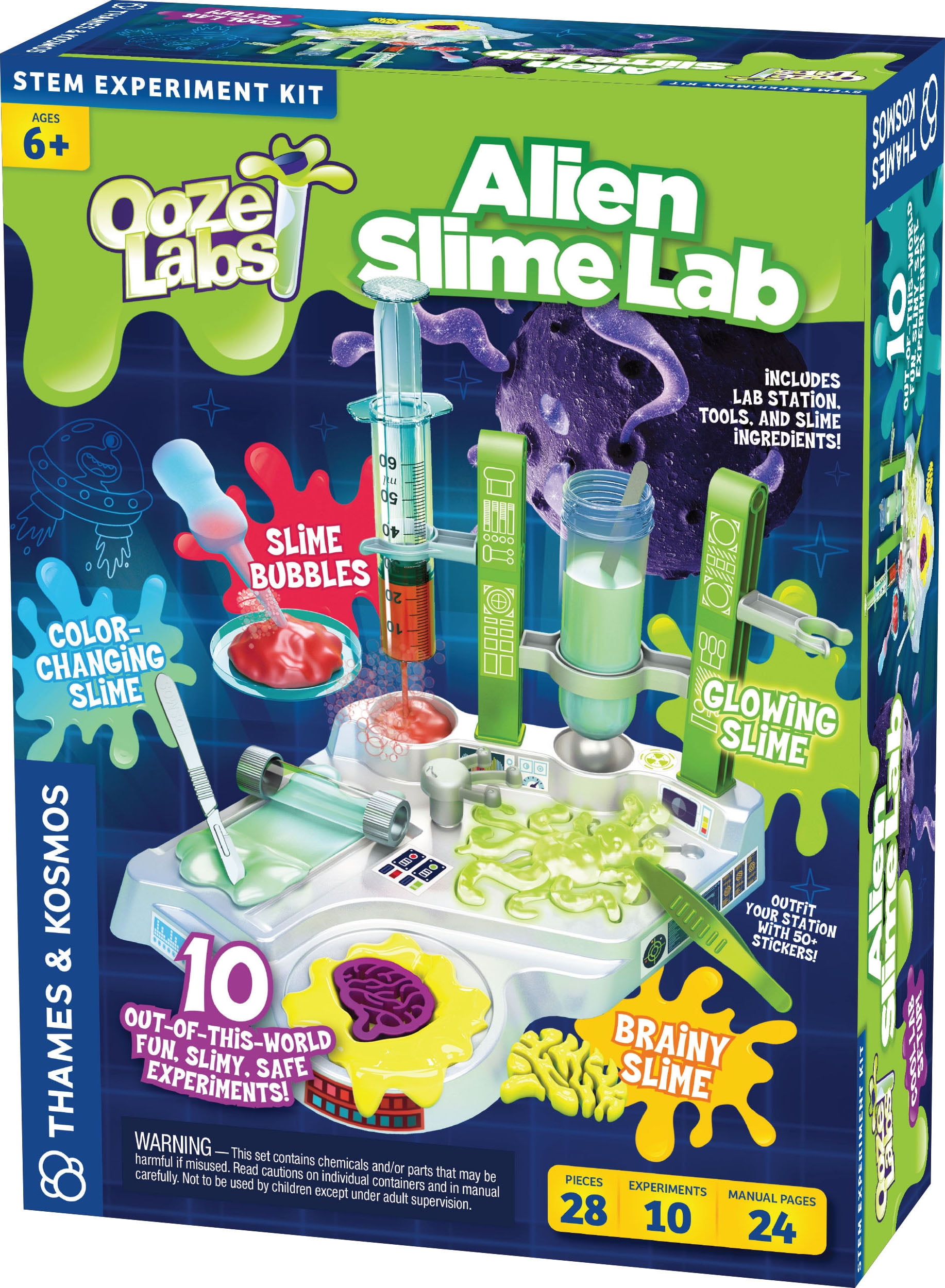Over The Moon Light up Glow Slime 5 Tubes With Aliens Inside Multi Colors for sale online 