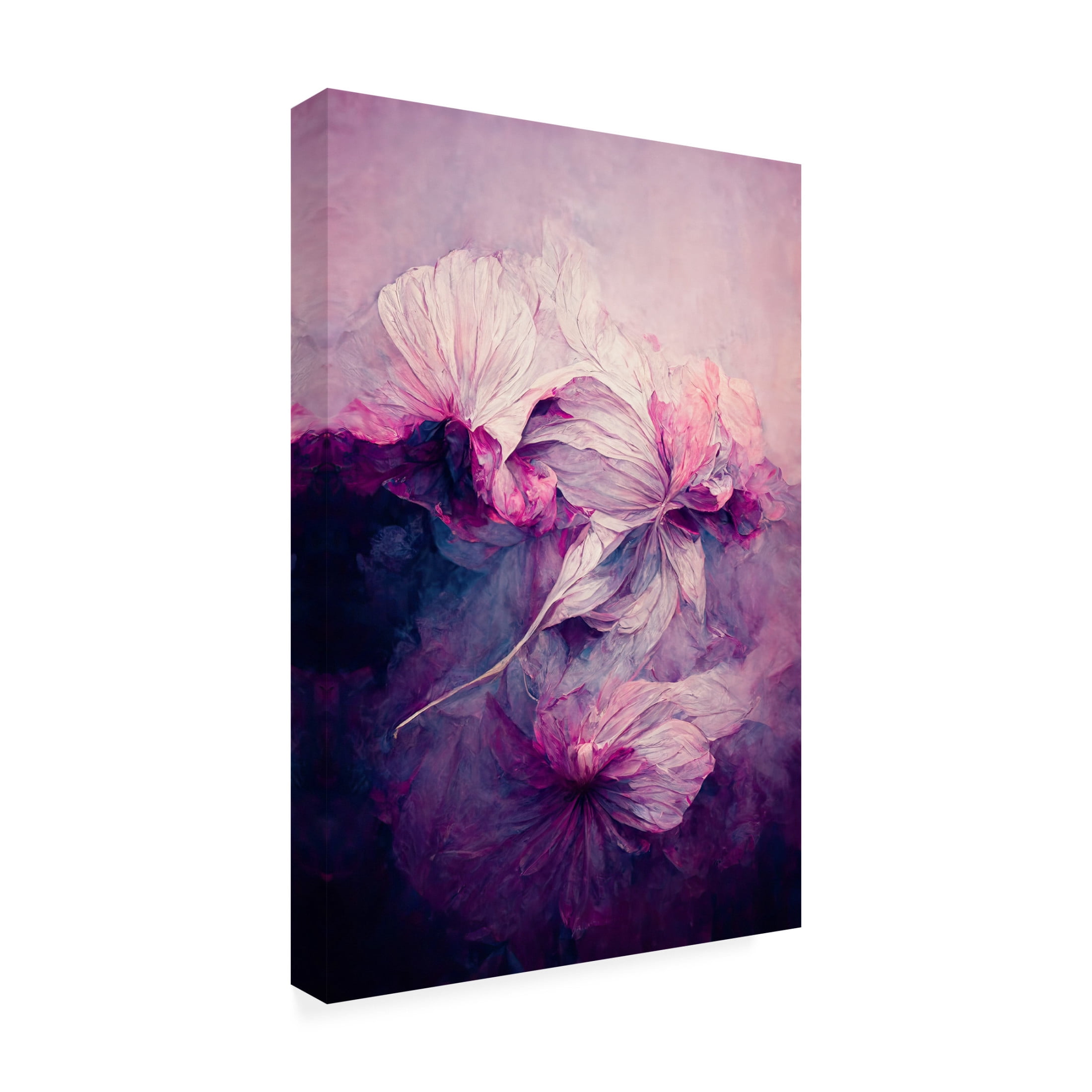 Canvas Wall Art - Treechild 'Purple Peony' Wall Art for Living Room, Bedroom, or Office D?cor by Trademark Fine Art - 16 x 24 Inches