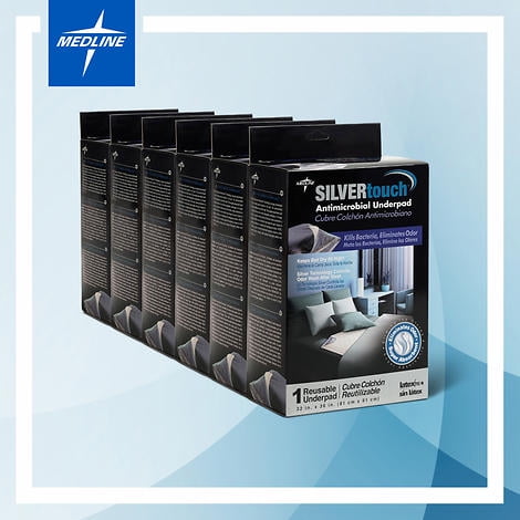Medline SILVERtouch Antimicrobial Underpad - 6 Pack