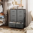 thumbnail image 3 of WLIVE Fabric Dresser for Bedroom, Tall Dresser with 8 Drawers, Storage Tower with Fabric Bins, Double Dressers, Chest of Drawers for Closet, Living Room, Hallway, Dark Gray, 3 of 10