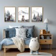 thumbnail image 2 of Hieng Woodland Animals Wall Hieng Set of 3, Baby Boy Wild Forest Animals Wall Decor, Deer Bear Fox Canvas Painting, Neutral Aesthetic Pictures for Kids Room Benroom Nursery Wood Framed, 2 of 6