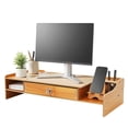 thumbnail image 2 of MDF Computer Monitor Stand with Key, Computer Rack with Lockable Drawer, Computer Monitor Screen Booster, 2 of 19
