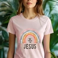 thumbnail image 5 of Christian Rainbow Graphic T-Shirt Jesus Way Truth Life, Dark Heather, Size M, 5 of 6
