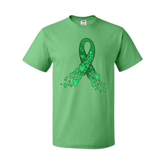 Inktastic Cerebral Palsy Awareness- Green Ribbon Made of Hearts T-Shirt