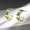Rose Gold, variant on Green Enamel C Shape Stud Womens 925 Silver Stud Earrings 2 Color-Silver