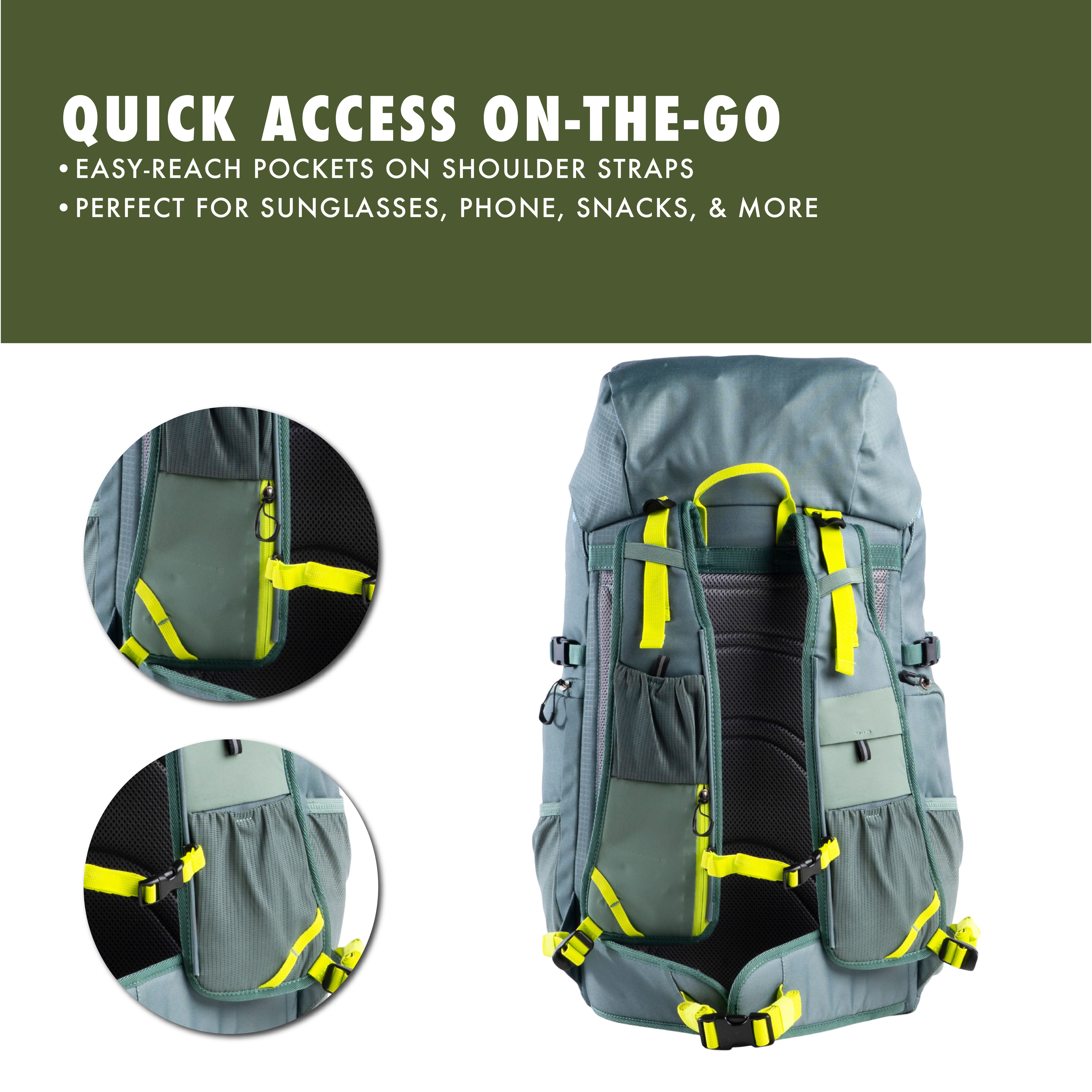 Ozark Trail 45L Backpacking Backpack Green photo 2