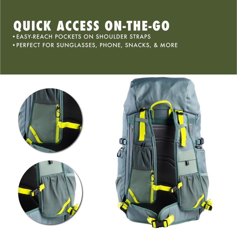 Ozark Trail Mulberry 45 L Backpacking Backpack, Green, Adult Ozark Trail Mulberry 45 L Backpacking Backpack, Green, Adult