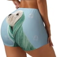 thumbnail image 2 of Sigee Dog Wrapped in Towel Print Women's High Waist Workout Shorts - Squat Proof, Tummy Control, Yoga and Gym Activewear-X-Large, 2 of 9