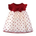 thumbnail image 1 of Odeerbi Niñas Verano Corazón Imprimir Tul Vestido Ruffle Manga Bow Princesa Vestido Sin Mangas, 1 of 8