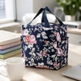 thumbnail image 3 of Lunch Bag, Side Pocket Insulation Tote with Handle Grip for Meal Box Carrier and Reusable Portable Food Storage Container for Office Work Picnic Gear, 3 of 5
