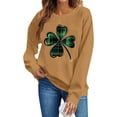 thumbnail image 5 of Craaazy Sweatshirts for Women St Patricks Day Shamrock Prints Long Sleeves Funny Loose Fit Casual Spring Clothes Gifts, 5 of 6