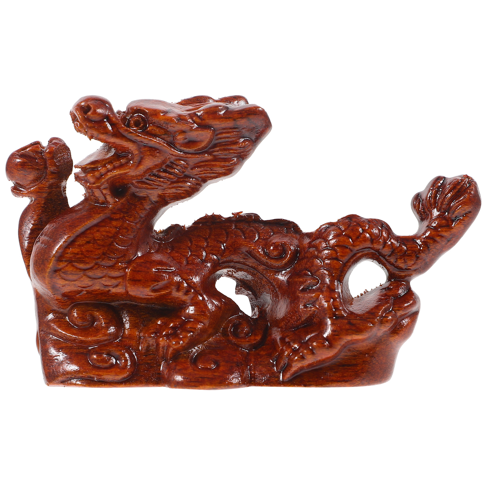 Miangastore Desktop Wooden Dragon Statue Home Desktop Decoration Chic Table Dragon Figurine