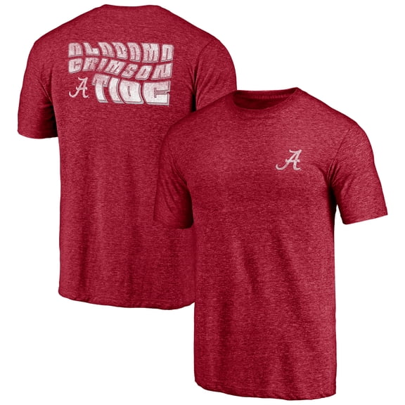 Men's Crimson Alabama Crimson Tide Wavy Logo Tri-Blend T-Shirt