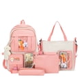 thumbnail image 1 of High School And Junior High School High Capacity Student Backpack Set Of Four Backpacks 2023 New Student Korean Color Contrast Casual Backpack, 1 of 3