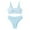 Light Blue, variant on Odeerbi Summer Women's Split Solid Color Skinny Backless Bikini Swimsuit Black