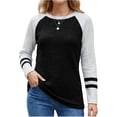 thumbnail image 2 of NominalSnug Long Sleeve Shirts for Women Lightweight Sweaters Fall Outfits 2026 Color Block Winter Clothing Dressy Casual Pullovers, 2 of 8