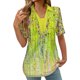 thumbnail image 1 of Tops Cortos para las Mujeres Blusas Impresas Manga Corta Turndown Collar Camiseta, Tops de Blusa para las Mujeres Casual, 1 of 5