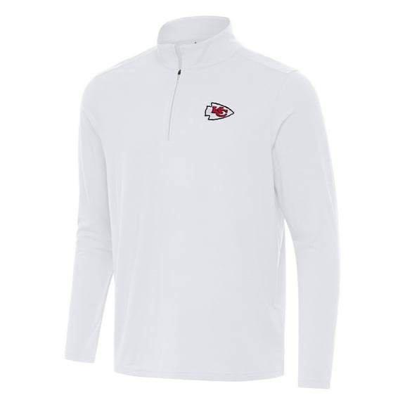 Men's Antigua White Kansas City Chiefs Intent Quarter-Zip Pullover Top