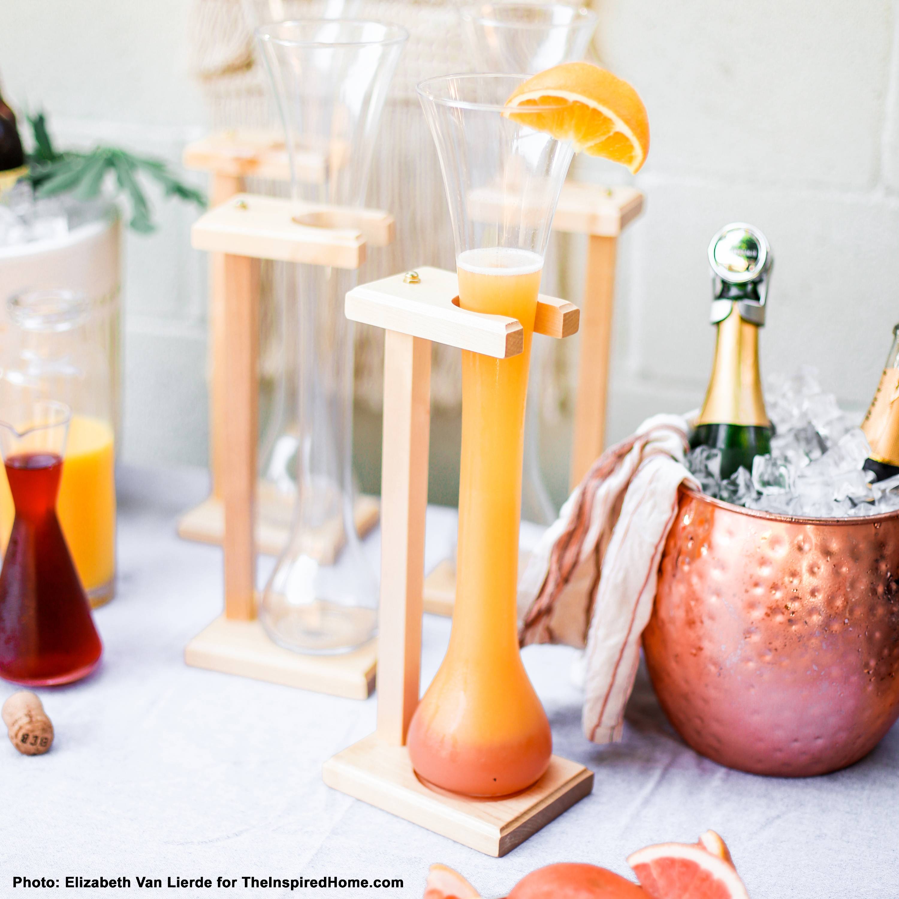 Libbey Craft Brews HalfYard of Ale Beer Glass with Wood Stand, 32