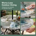 thumbnail image 5 of Round Outdoor Tablecloth with Umbrella Hole and Zipper, Rustic Floral Tablecloth with Elastic Waterproof, White Magnolia Flowers Farmhouse Bottle Branch Patio Table Covers for 36" - 44" Pool Tables, 5 of 9