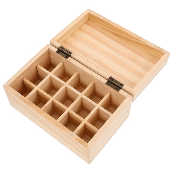 FRCOLOR Essential Oil Storage Box Essential Oil Case Wooden Organizer Essential Oil Bottle Wood Storage Case