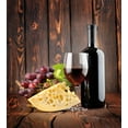 thumbnail image 3 of Wine Duvet Cover Set, Red Wine Cabernet Bottle and Glass Cheese and Grapes on Wood Planks Print, Decorative 3 Piece Bedding Set with 2 Pillow Shams, Queen Size, Brown Burgundy Cream, by Ambesonne, 3 of 3