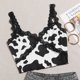 thumbnail image 2 of Tops de mujer con estampado de vaca, sin mangas, con cuello en V, camisola, tirantes finos, espalda descubierta, tops cortos de encaje Pompotops lopia988086, 2 of 7