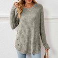 thumbnail image 2 of Usmixi Winter Sweater for Women Knitted Pullover Tops for Women Loose Casual Round Neck Thin Lightweight Sweater Tunic Casual Solid Sweater Fall Long Sleeve Tops 2023, 2 of 7