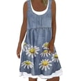 thumbnail image 2 of IDALL Robes d'Été, Robes d'Été pour Femmes Plage Printemps Imprimé Rayé Robe Mignonne Robe Décontractée Sans Manches Robes Décontractées, Robe de Plage, Robes Petites Jaunes 2TG, 2 of 4