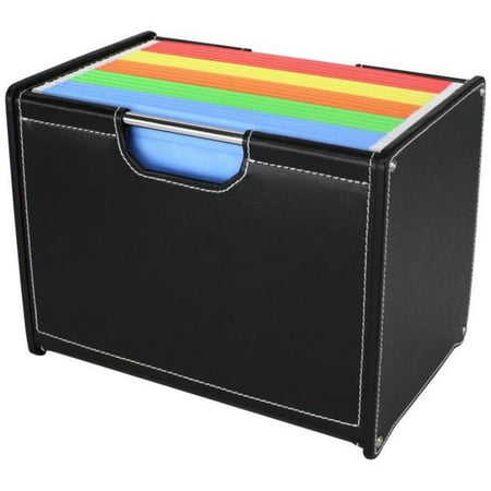 Leather File Totes - Hipce SFR-01 BK Portable Faux Leather Filing Tote, Black