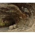 thumbnail image 2 of Courbet, Gustave 17x15 Black Ornate Wood Framed with Double Matting Museum Art Print Titled - Grotto of Sarrazine near Nans-sous-Sainte-Anne, 2 of 4